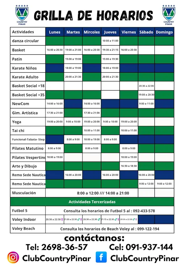 Grilla de horario Enero de 2026